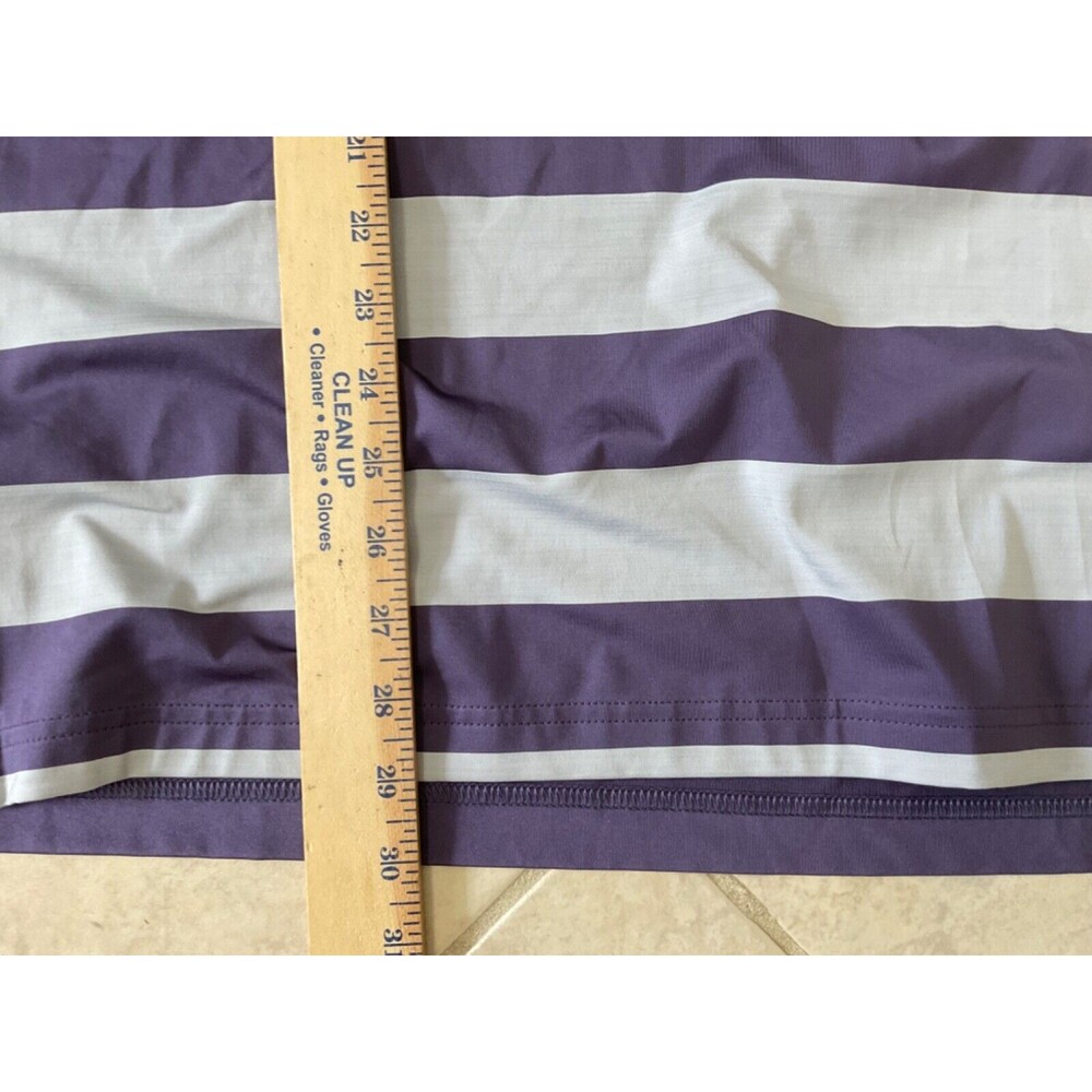 Adidas Golf Polo Shirt Mens XL Purple Gray Striped Stretch Short Sleeve - Picture 6 of 10